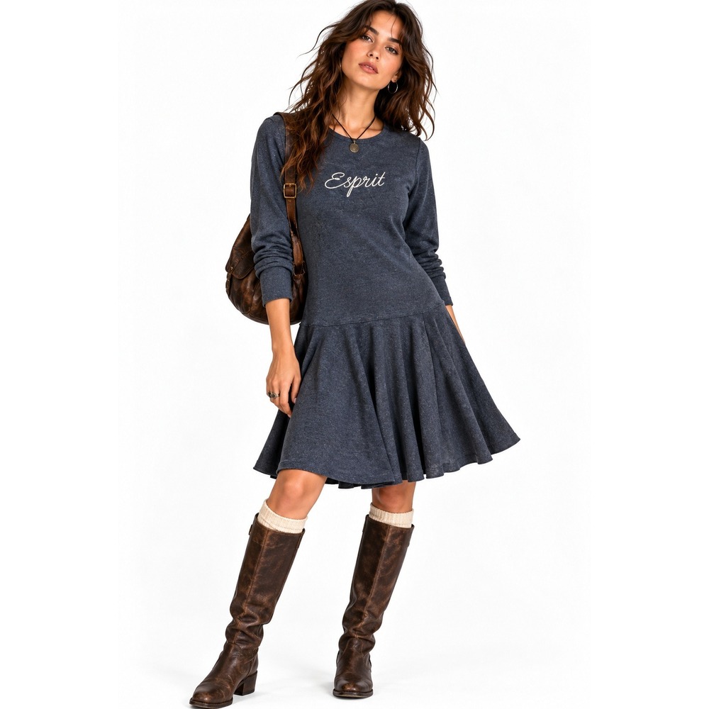 Vintage Esprit Dress sz L Dark Academia Preppy Old Money Collegiate 90s